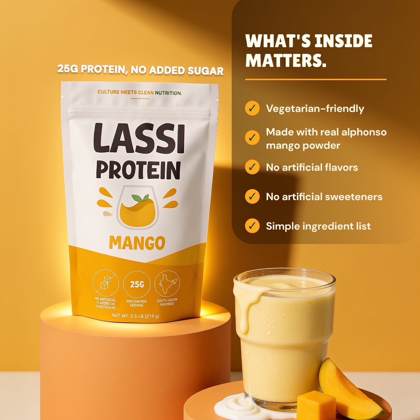 Mango Lassi Whey Protein (0.5 LB)